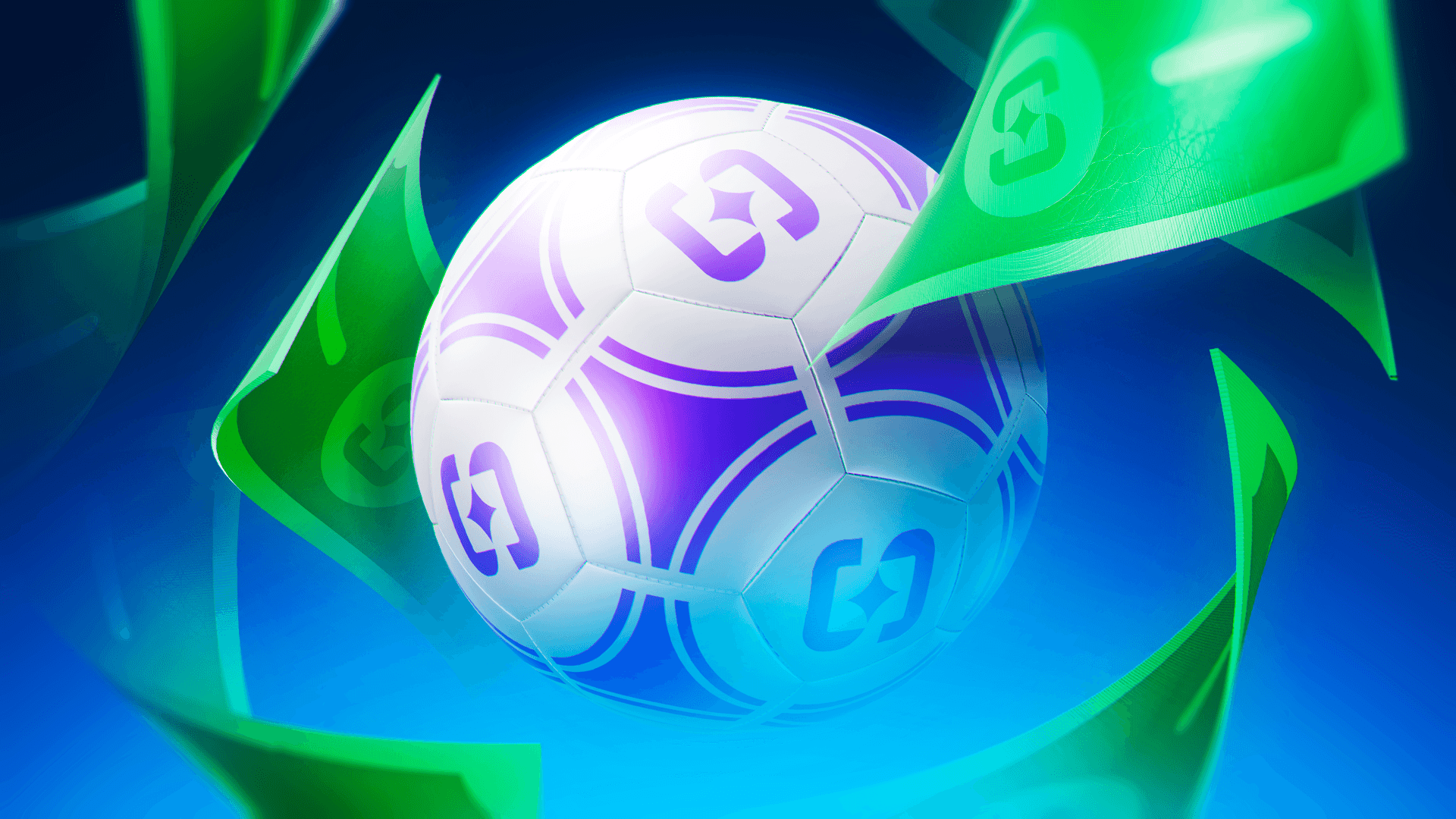 Vibrant 3D soccer ball with Shuffle logo surrounded by flying green money bills on a dynamic blue background. Perfect for 1X2 betting guides and sports betting articles.